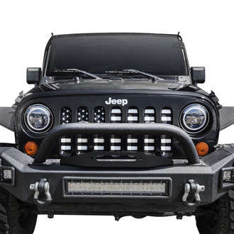 Xprite® - 1-Pc U.S. Flag Style Black/White Mesh Main Grille