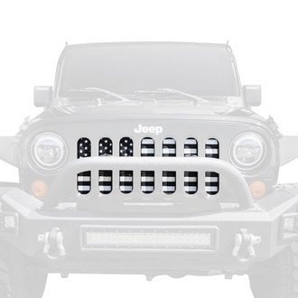 Xprite® - 1-Pc U.S. Flag Style Black/White Mesh Main Grille