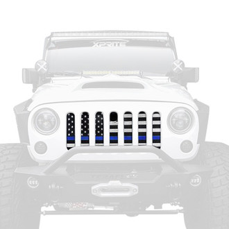 Xprite® - 1-Pc U.S. Flag Style Black/White Mesh Main Grille