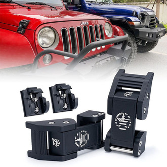Xprite® - Black Aluminum Hood Latch Kit with Star