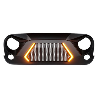 Xprite® - 1-Pc G2 Matte Black Main Grille with Turn Signal Lights
