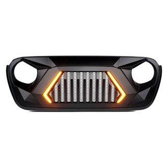Xprite® - 1-Pc G2 Matte Black Main Grille with Turn Signal Lights