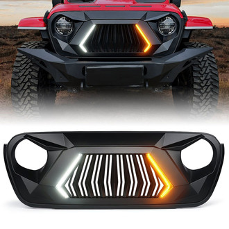 Xprite® - 1-Pc G3 Matte Black Main Grille with Turn Signal Lights