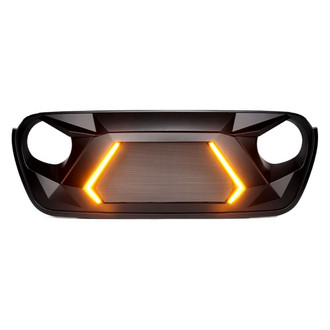 Xprite® - 1-Pc G4 Matte Black Main Grille with Turn Signal Lights