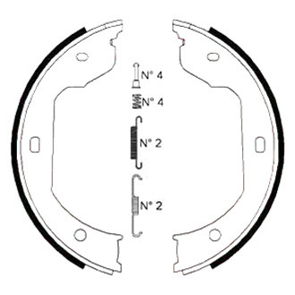 Zimmermann® - Rear Parking Brake Shoe Kit