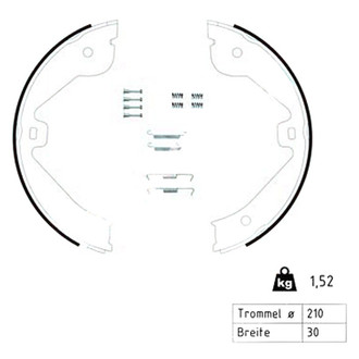 Zimmermann® - Rear Parking Brake Shoe Kit