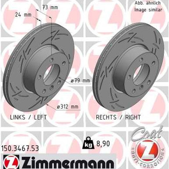 Zimmermann® - Black-Z Front Brake Rotor