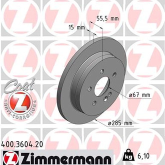 Zimmermann® - Coat-Z Rear Brake Rotor