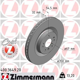 Zimmermann® - Coat-Z Front Brake Rotor