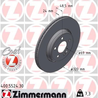 Zimmermann® - Formula-S Vented Rear Brake Rotor
