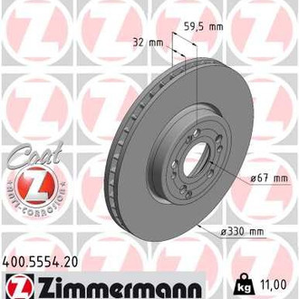 Zimmermann® - Coat-Z Vented Front Brake Rotor