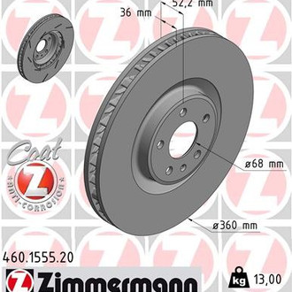 Zimmermann® - Coat-Z Front Passenger Side Brake Rotor