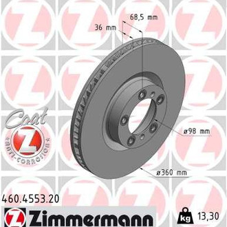 Zimmermann® - Coat-Z Vented Front Driver Side Brake Rotor