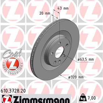 Zimmermann® - Coat-Z Plain Vented Rear Brake Rotor