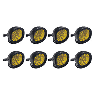 Zroadz® - Roof Rack 4" 8x45W Round Combo Beam Amber LED Light Kit